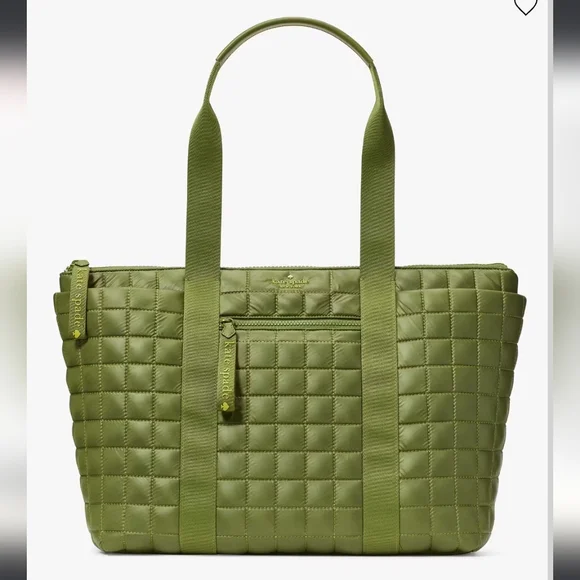 KATE SPADE NWT Green Camden Quilted Nylon Backpack Kate Spade Camden Backpack - Stylish & Functional | TikTok main image 4